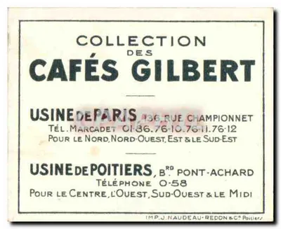 Carro romano — Série V — Cafés Gilbert, N°2 — Verso