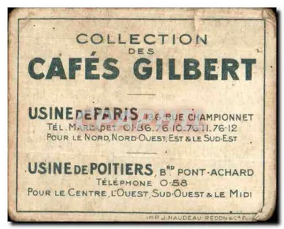 Navio Parisiense — Série V, n° 8 — Cafés Gilbert — Verso