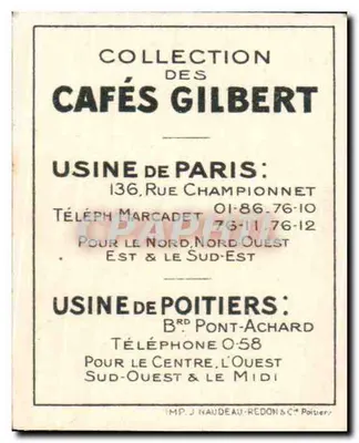 Gniazdo ptaka — Série XIX — Cafés Gilbert — Rewers