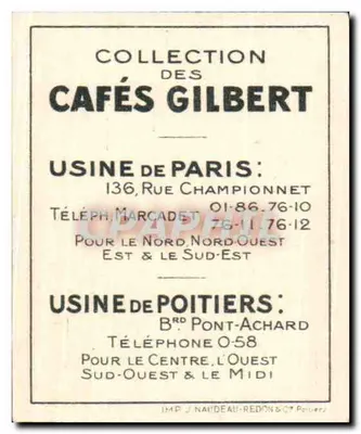Martin Pêcheur — seria II — Cafés Gilbert N°7 — Rewers