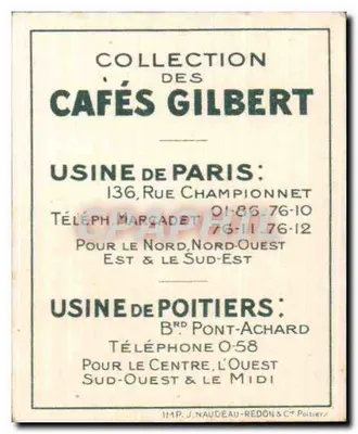 Sob o Primeiro Império — Série VIII — Cafés Gilbert N°9 — Verso