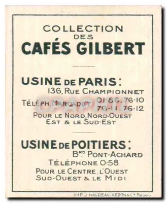 Sob Luís XIV — Série VIII, No 6 — Cafés Gilbert — Verso