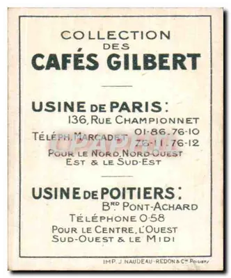 Merlan — Série XXIII — Cafés Gilbert N°5 — Rewers