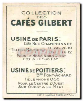 Maquereau — Série XXIII — Cafés Gilbert N°4 — Verso