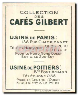 Trigle lub Rouget — seria XXXIII — Kawiarnie Gilbert N°11 — Rewers