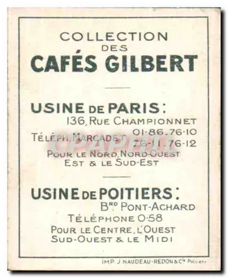 Regalec — ryba z przedhistorycznego okresu — seria XXIII, nr 8, Cafés Gilbert — Rewers