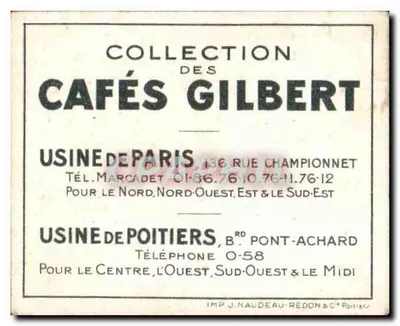 Habitation Galska — seria XV, nr 3 — Cafés Gilbert — Rewers