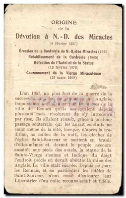 Notre-Dame des Miracles et Vertus — Saint-Sauveur, Rennes — ORENTHUS RENNES-352-08 — Rewers
