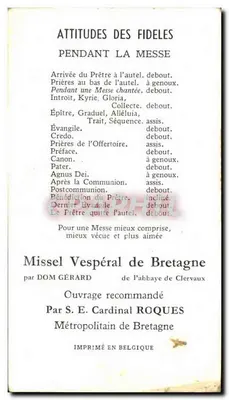 Święta Anna, Główna Patronka Bretanii — figura — Missal Wieczorny Bretanii autorstwa Dom Gérard — Rewers