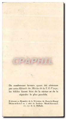 Święta Maria Magdalena — Stabat Mater — Lachrymosa — wydawca Card. Verdier, nr 24-V-37 — Rewers