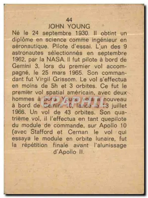 John Young — amerykański kosmonauta — n°44 — Rewers