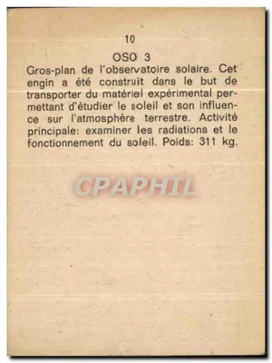 OSO 3 — Observatório Solar — editor não visível, n° de série 10 — Verso