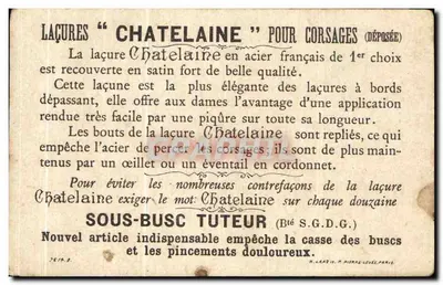 Chromo Turco Cosaque De La Garde Militaria lacures Chatelaine pour corsages — Rewers