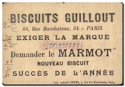 Homem ajustando sua gravata — publicidade para biscoitos — editor Biscuits Guillout, Paris — Verso