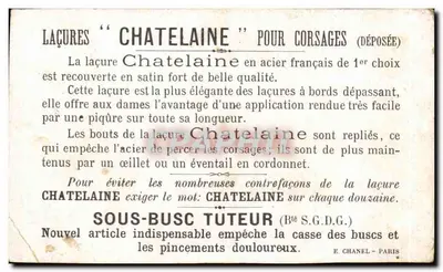 Rosée i krajobraz — reklama sznurów Chatelaine — E. Chanel, Paryż — Rewers