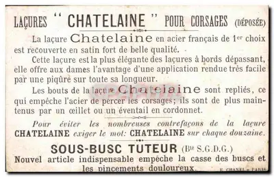 Rosée — vista de ponte sobre canal — publicidade para laçuras Chatelaine — Verso