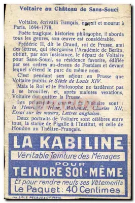 カビリーナ — ボルテールがサン＝ソシィ城で — Éditeur : Emile Pécaud & Cie, Paris — 裏面