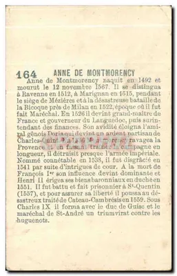 Anne de Montmorency — Connétable da França — editor anônimo, n° 164 — Verso