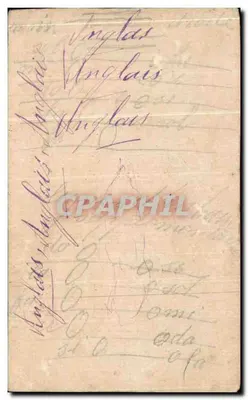 Mulher de serviço — lavando a roupa — Carte postale illustrée — Verso