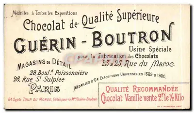 Java — Wizyta w europejskim mieszkaniu — Chocolat Guérin-Boutron, seria 25 — Rewers
