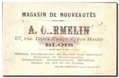 Menina com ervas — propaganda para mouron — A. Carmelin, Blois — Verso