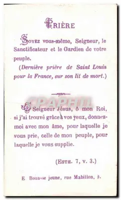 Pitié mon Dieu ! A Alsácia e a Lorena — oração pela França — E. Bouasse, 3, rue Mabillon — Verso