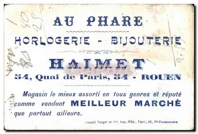 Cyclisme — scène de promenade à vélo avec chiens — éditeur Haimet, Rouen — Verso