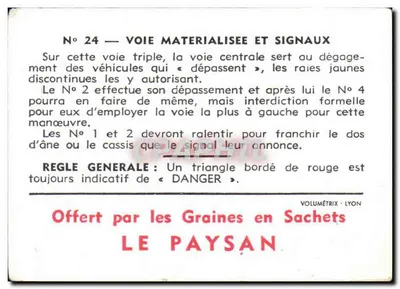 Materializowana droga i sygnały — N° 24 — Volumétrix - Lyon — Rewers