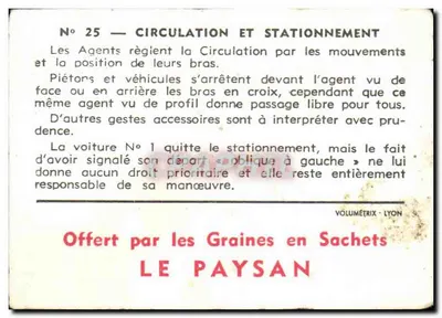 Ruch i parkowanie — Nr 25 — VOLUMÉTRIX - LYON — Rewers