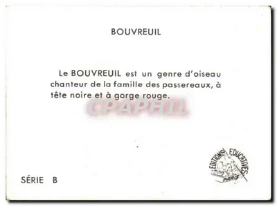 Bouvreuil — Série B — Edições Educativas de Paris — Verso