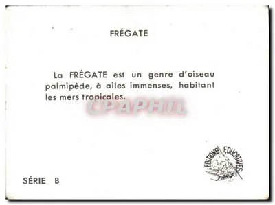 Frigate — pássaro tropical — Edições Educativas de Paris, Série B — Verso