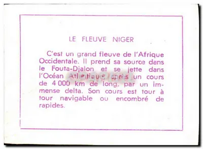 Rzeka Niger — Les Cotinimels (Afryka) — Halleche N° 63 — Rewers