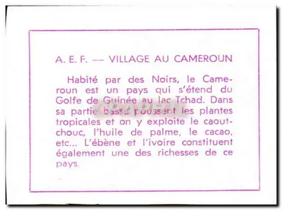 Vila do Cameroun — A.E.F. — Editor não visível — Verso
