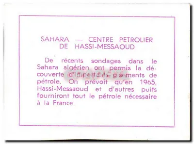 Sahara: centrum nieftowe Hassi-Messaoud — wydanie ilustrowane — Rewers