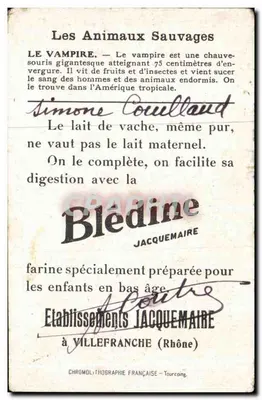 Imagem Vampire Bledine Jacquemaire Villefranche Chauve Souris — Verso