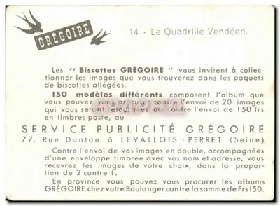 Kwadrilla Vendéen — Grégoire — nr 14 — Rewers