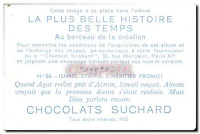 Ismaël no berço — capítulo XI — Chocolats Suchard, n°86 — Verso