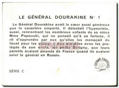 Generał Dourakine — seria C, nr 1 — Wydawnictwo Edukacyjne Paris — Rewers