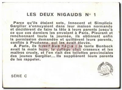 Les Deux Nigauds — Série C, N° 1 — Éditions Éducatives Paris — Rewers
