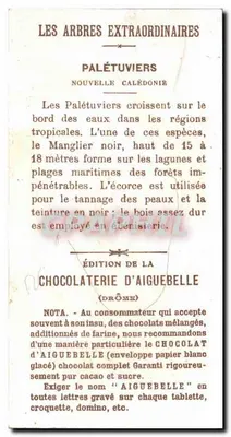 Palétuviers — N° Calédonia — Chocolate d'Aiguebelle — Verso