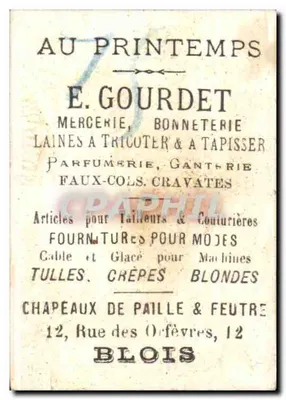 Fifine aime bien les roses — E. Gourdet, mercerie — n° de série non visible — Rewers