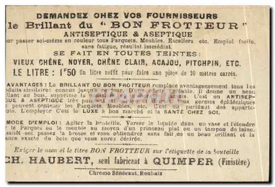 Transport mleka — reklama dla Brillanta du Bon Frotteur — CH. Haubert, Quimper — Rewers