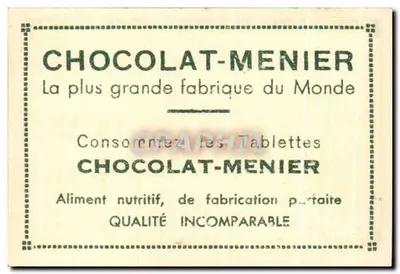 Lisbona - Przystań Dolna — kolekcja Chocolat-Menier nr 161 — Rewers