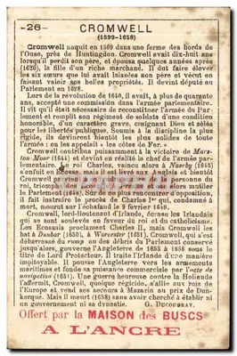 Cromwell — 26 — uitgever A. Bourgoin & Fils, Parijs — Achterkant