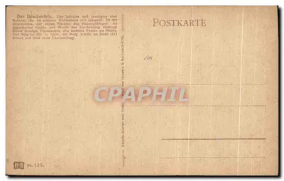 Drachenfels — ruiny nad Rynem — Artduell-Karten & Buchhandlung Köln, nr 111 — Rewers