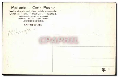 Statua in un parco — Johann Steelsmund — editore Union Postale Universelle, n° 175 — Verso