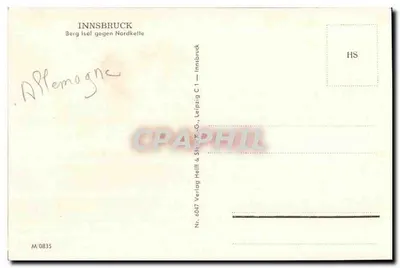 Innsbruck — Vista do Berg Isel contra a Nordkette — editor Stein & Helff, n° 6047 — Verso