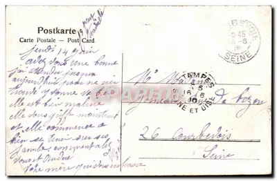 Bilhete postal antigo Mannheim Hauptpost — Verso