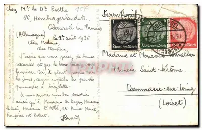 Bilhete postal antigo Oberursel Taunus — Verso