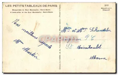Bouquinista no Quai Montebello — Notre-Dame — Mong — Verso